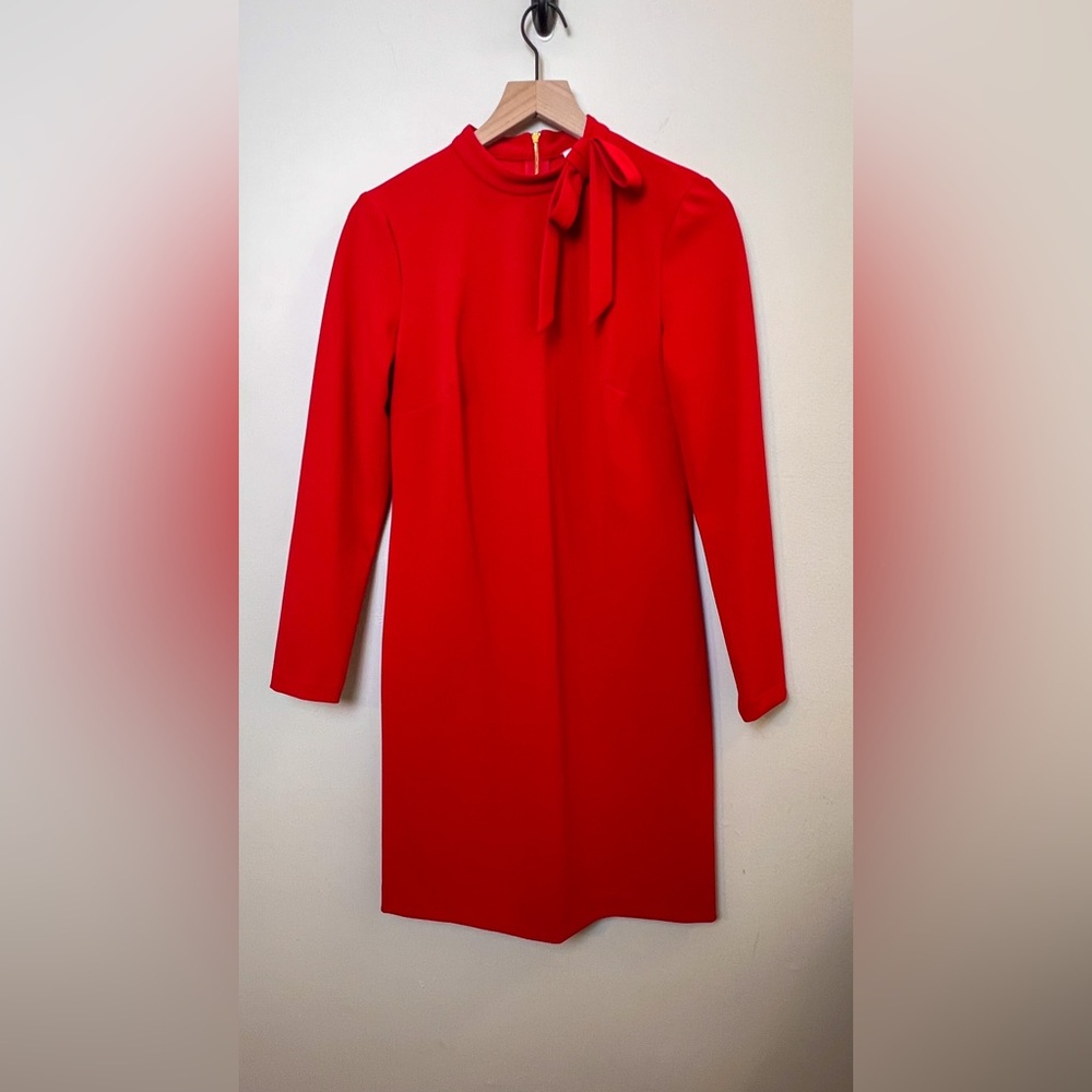 Red Long Sleeve Calvin Klein Dress | 8